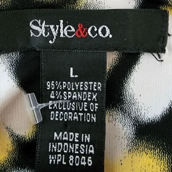 STYLE AND COMPANY WOMEN'S SLEEVELESS V NECK DRESS SIZE LARGE BEADED DETAIL - Picture 6 of 6